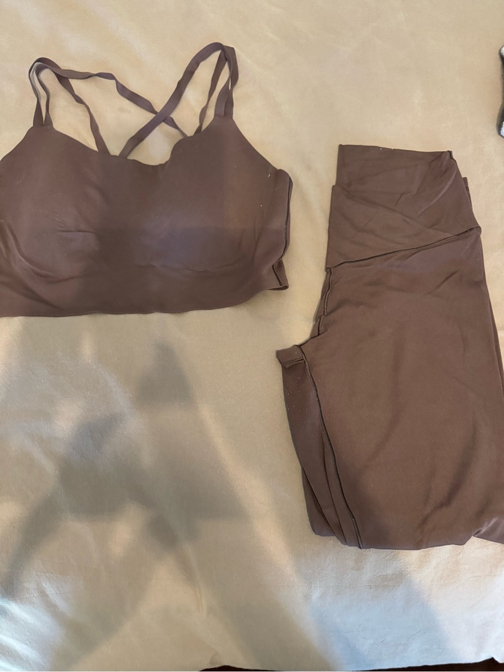 aerie Chocolate Brown Seamless Strappy Sports Bra